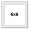Square Textured White Picture Frame - UV Acrylic, Foam Board Backing, Hanging Hardware